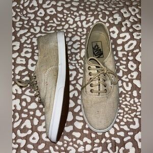 VANS speckled Chambray tan linen shoes—